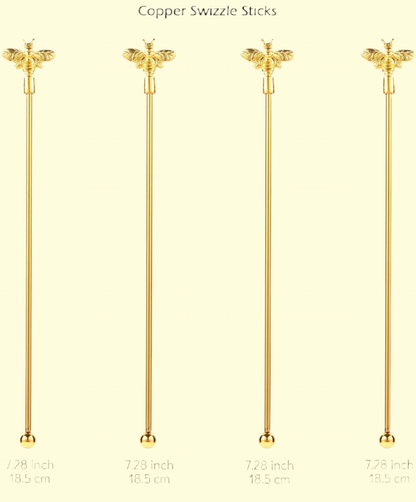 (1) Bee Shaped Copper Tea Stirrer Swizzle Stick